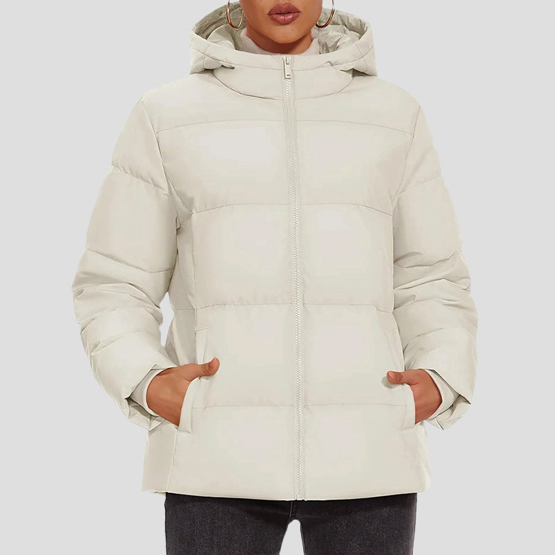 Warmes Winterkleid | Daunenjacke Damen Kapuze Wasserfest