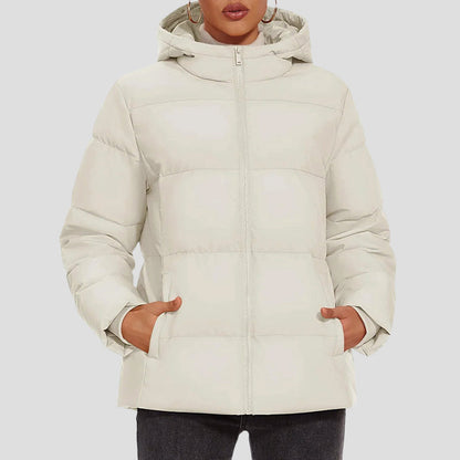 Warmes Winterkleid | Daunenjacke Damen Kapuze Wasserfest