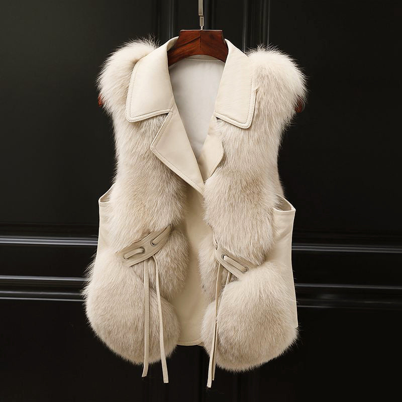 Women's Faux Fur Vest, Elegant, Fitted