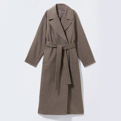 Elegant Women's Long Wool Blend Coat