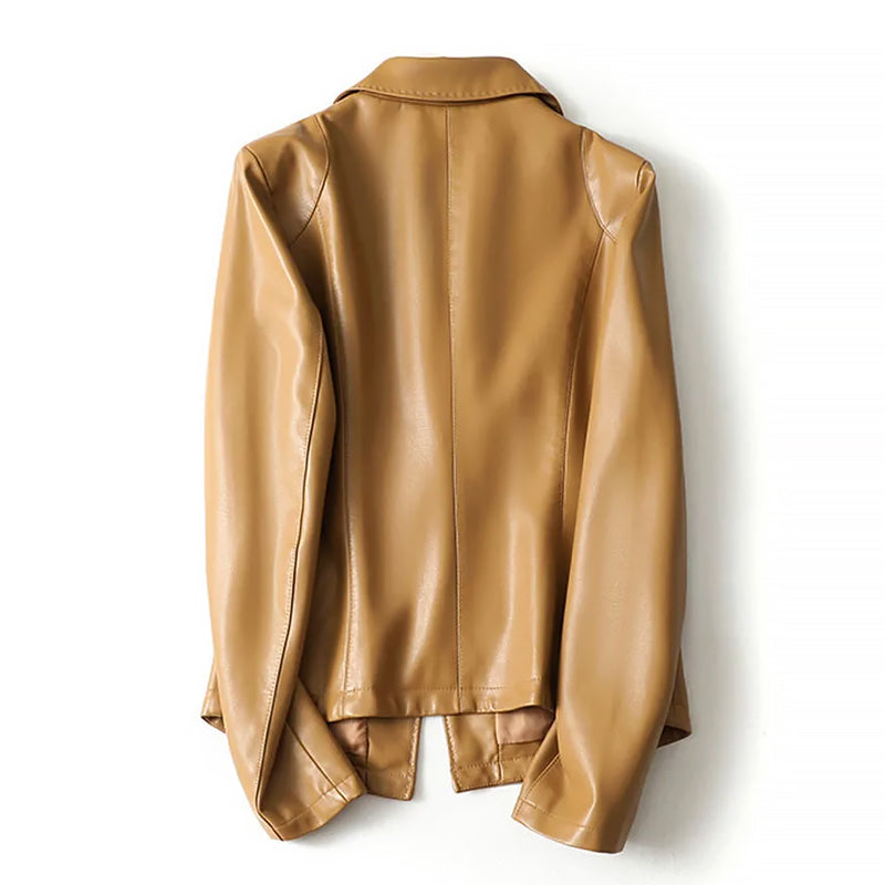 Eleganter Lederblazer Damen Jacke - IdealeKleiden