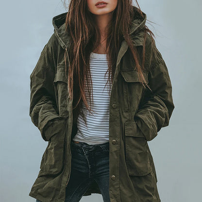 Classic Hoodie Jacket With Front Pockets