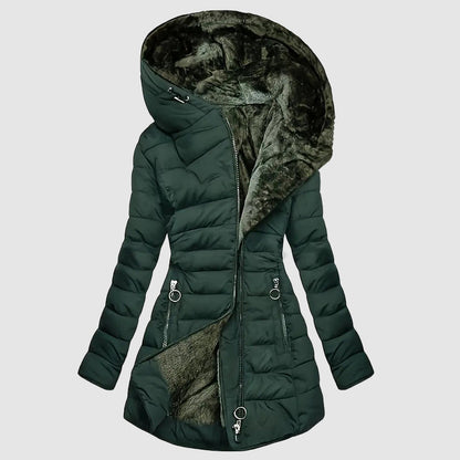 Women's Soft Plush Hooded Puffer Coat