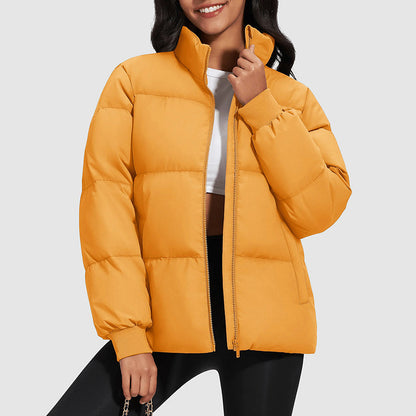 Women's Short Down Jacket with Stand-Up Collar