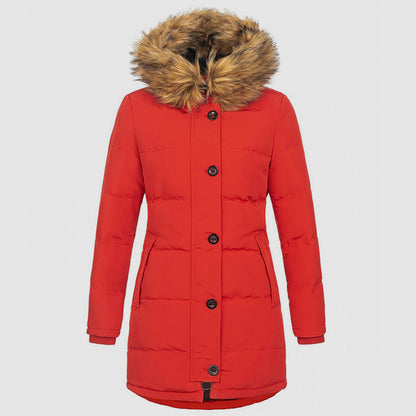 Stylische Winterjacke Slim Fit mit Kunstfellkapuze