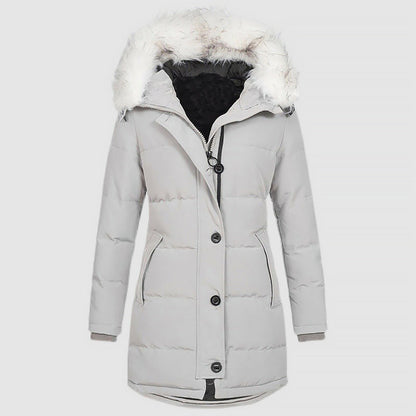 Stylische Winterjacke Slim Fit mit Kunstfellkapuze