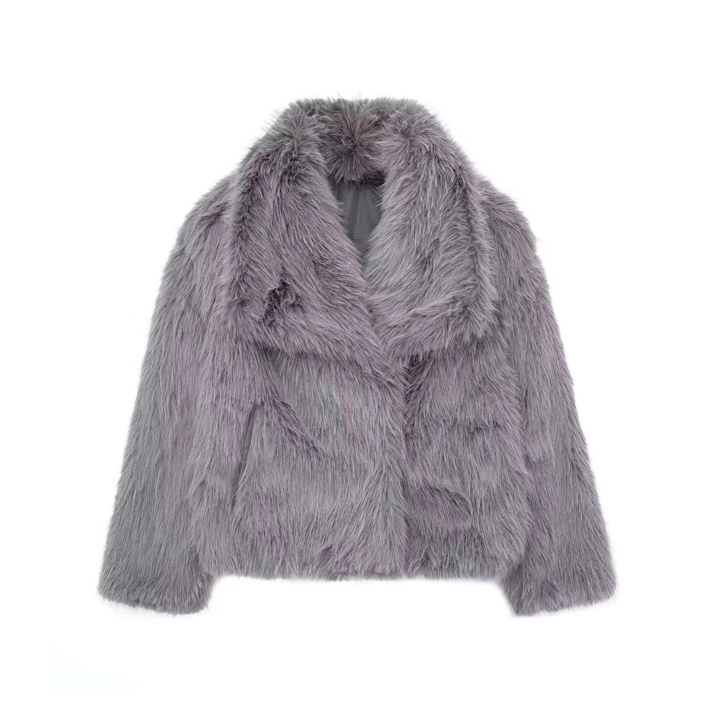 Oversized Plush Jacket Faux Fur Coat Winter