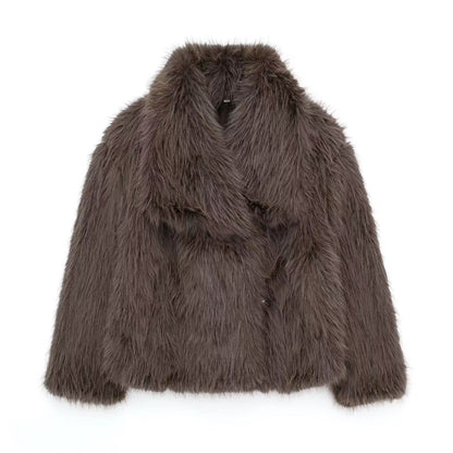 Oversized Plush Jacket Faux Fur Coat Winter