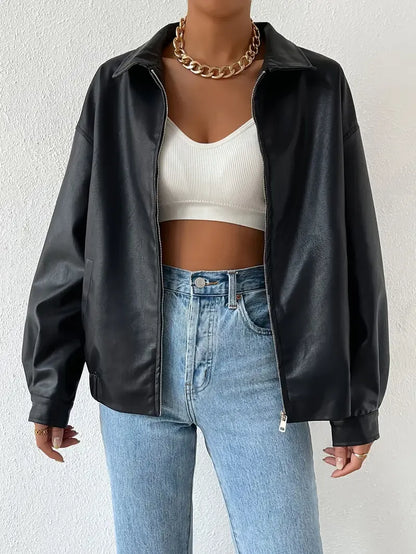 Stylish leather jacket zipper design