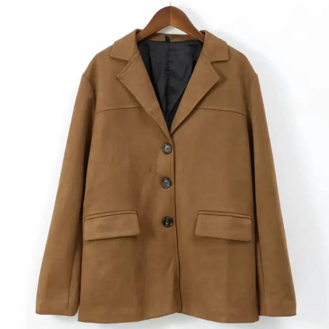 Elegant Leather Jacket Brown Classic