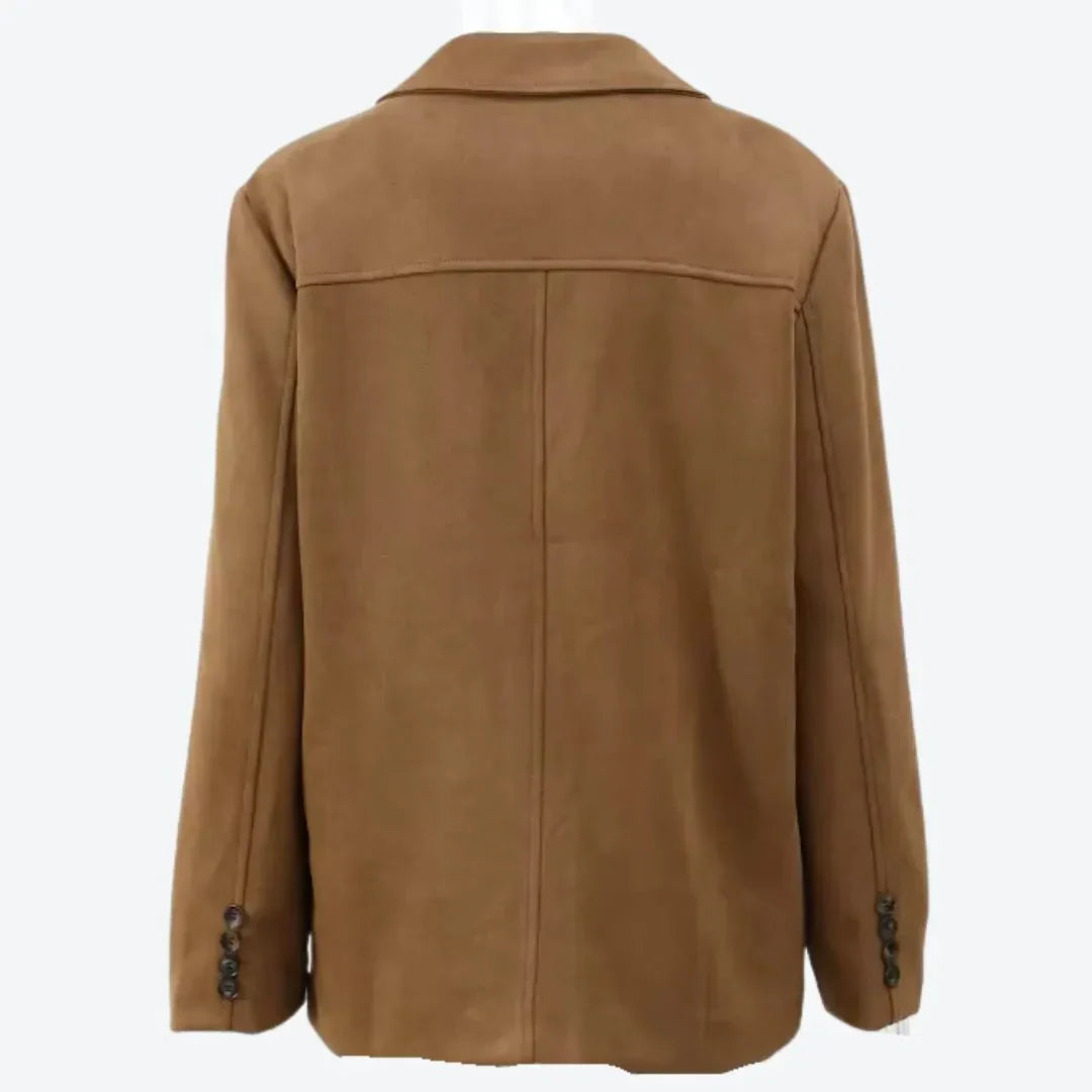Elegante Lederjacke Braun Klassik - IdealeKleiden