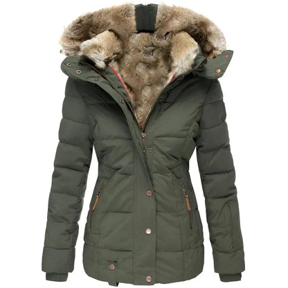Fashion Faux Fur Jacket Hooded Coat Women
