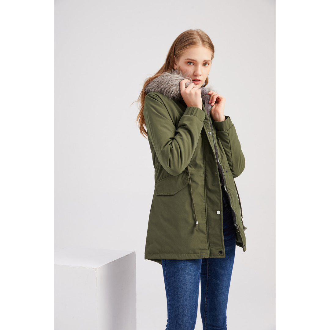 Damen Winterparka Warm Kapuzenjacke - IdealeKleiden