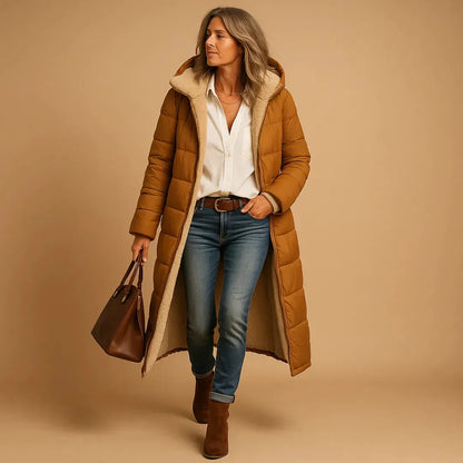 Long Puffer Coat Quilted Jacket for Women