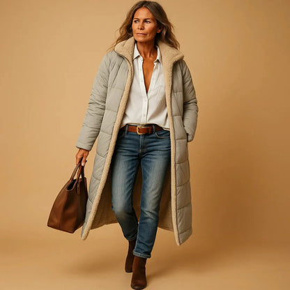 Long Puffer Coat Quilted Jacket for Women
