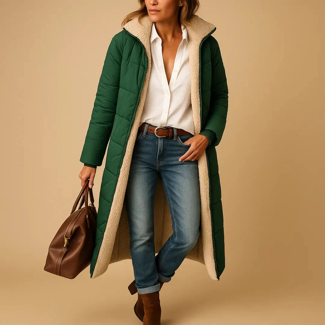 Long Puffer Coat Quilted Jacket for Women