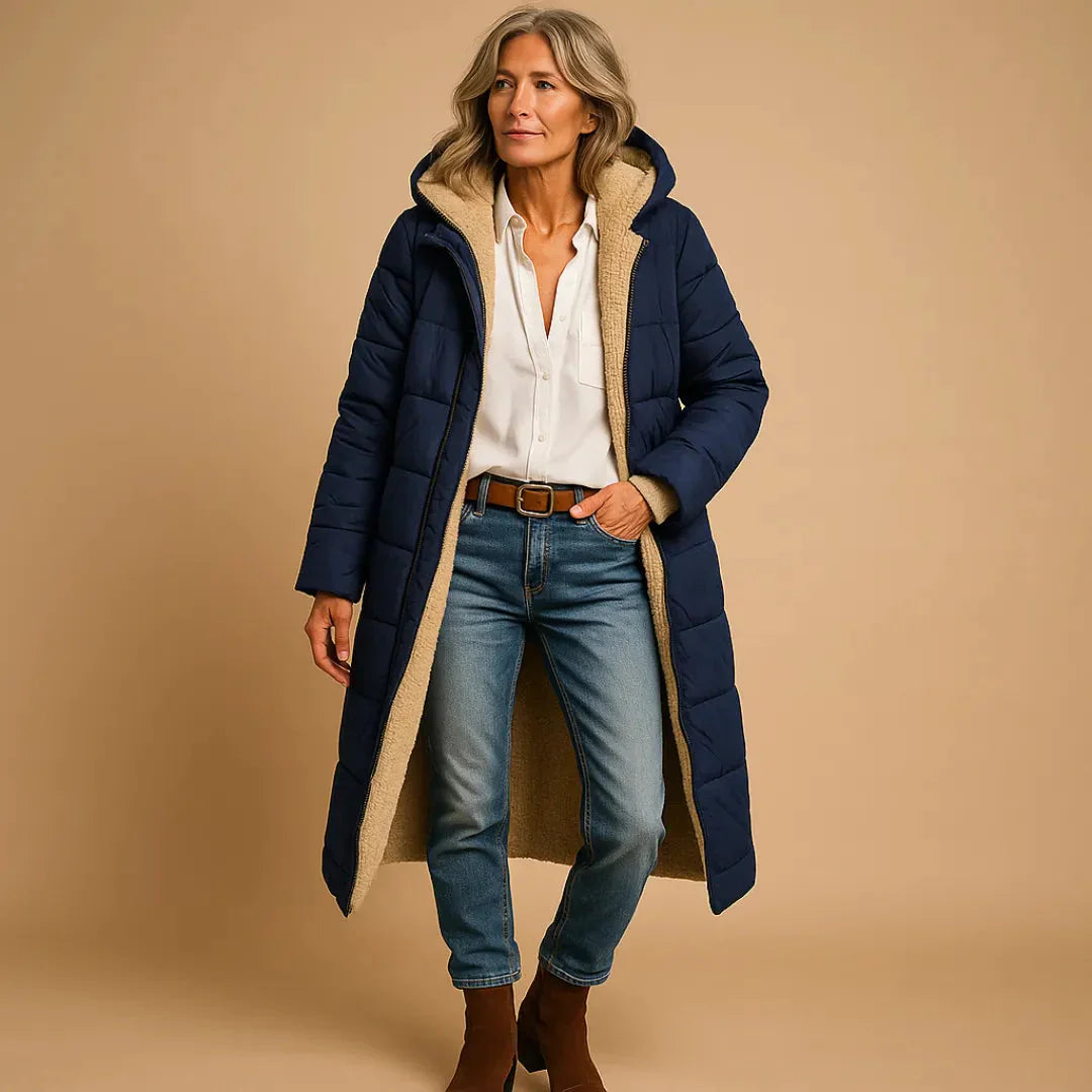 Long Puffer Coat Quilted Jacket for Women