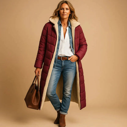 Long Puffer Coat Quilted Jacket for Women