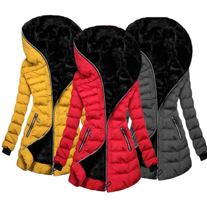 Warme Damen Pufferjacke Winter Mantel - IdealeKleiden