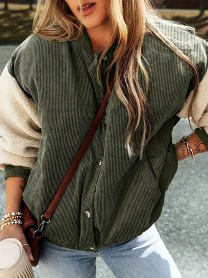 Autumn Bomber Jacket Sherpa Fleece Warm