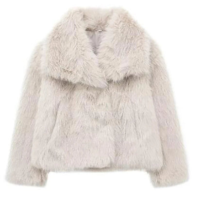 Stylische Kunstpelzjacke Damen - Leichter Wintermantel Elegantes Design