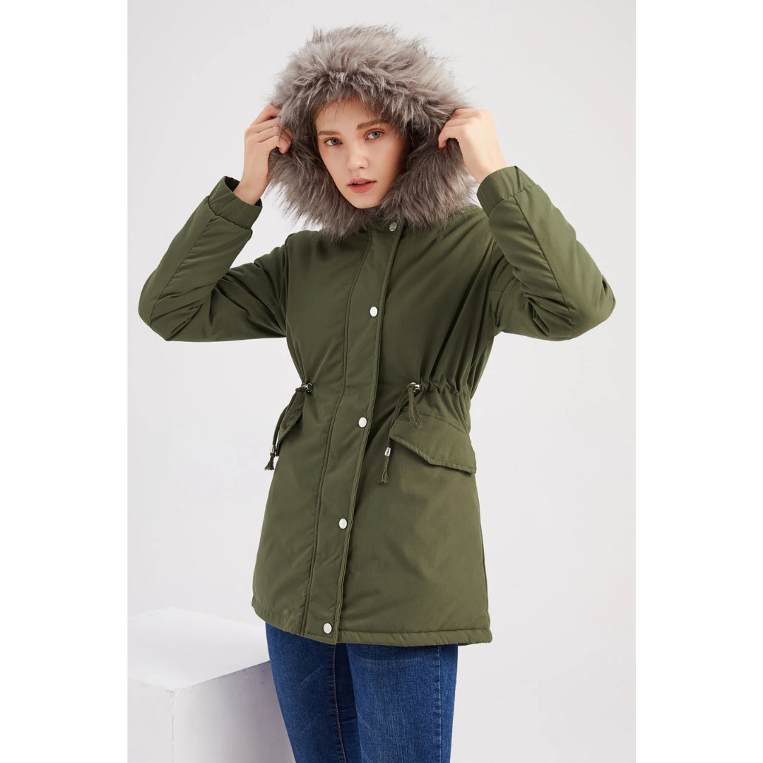 Damen Winterparka mit Knöpfen - IdealeKleiden