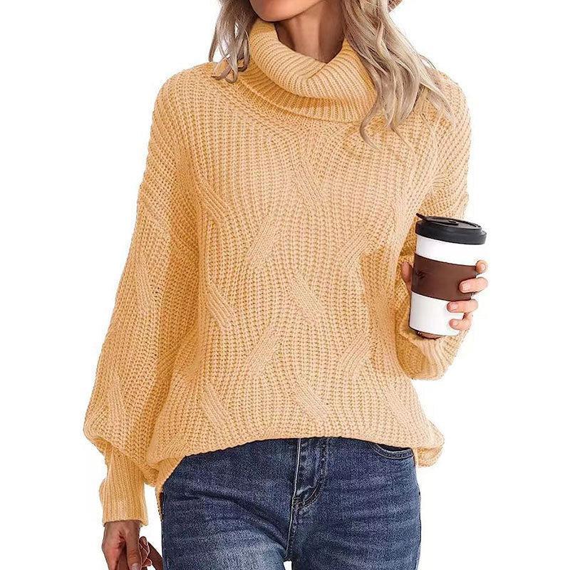 Women's Cable Knit Turtleneck Winter Sweater
