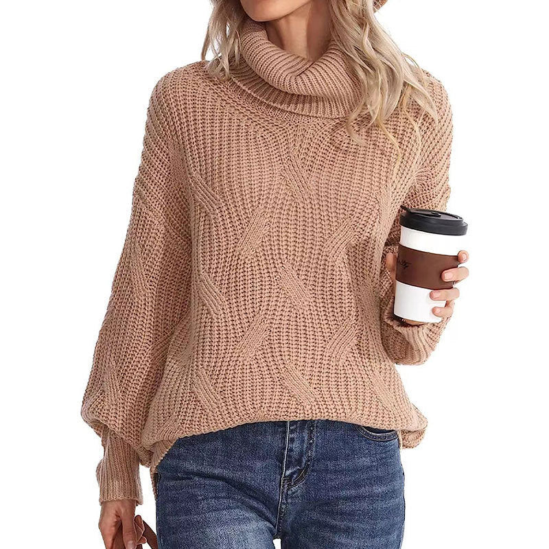 Women's Cable Knit Turtleneck Winter Sweater