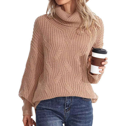 Women's Cable Knit Turtleneck Winter Sweater
