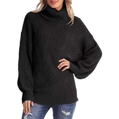 Women's Cable Knit Turtleneck Winter Sweater