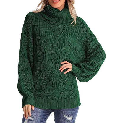 Women's Cable Knit Turtleneck Winter Sweater