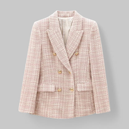 Women's Blazer Pink Tweed Classic Design