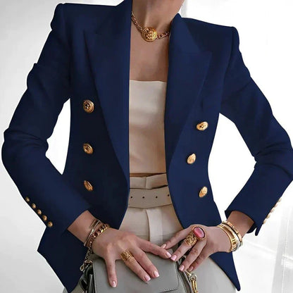 Women's Double Breasted Blazer Elegant Ladies
