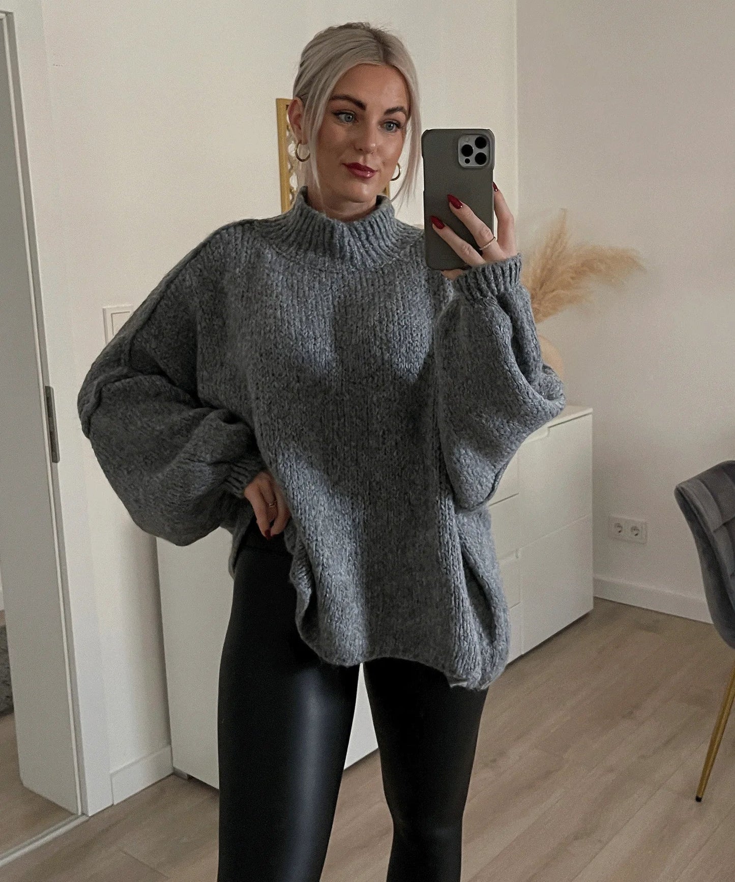 Women's Oversized Knitted Sweater Winter Warm