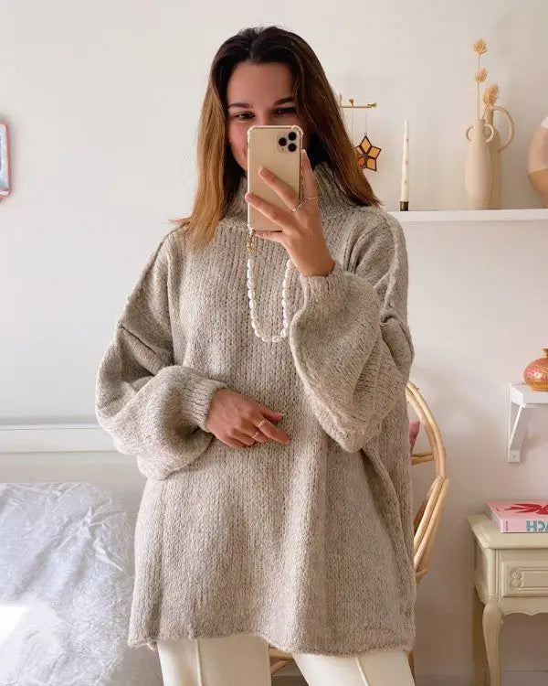 Women's Oversized Knitted Sweater Winter Warm