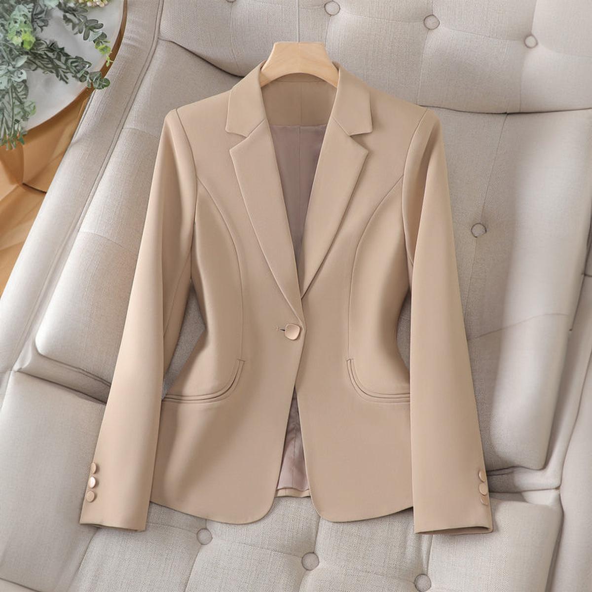 Damen Businessjacke Figurbetont Elegant Schwarz - IdealeKleiden