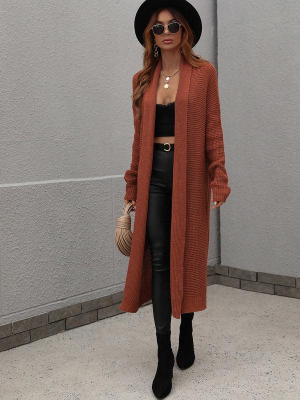 Women's Cardigan Autumn Long Elegant Open-Front