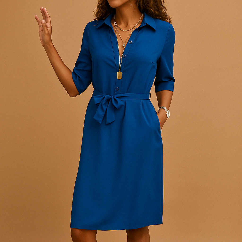 Women's Floral Spring Dress with Belt
