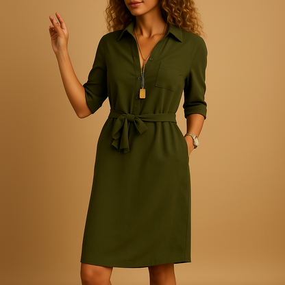 Women's Floral Spring Dress with Belt