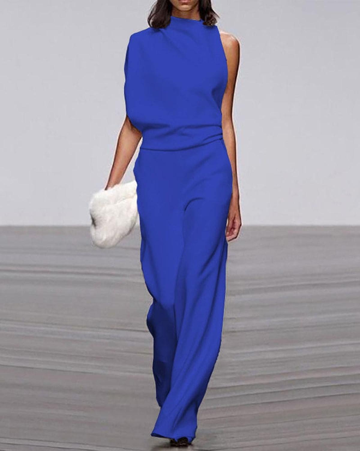 Women's Elegant Asymmetrical Wide-Leg Jumpsuit