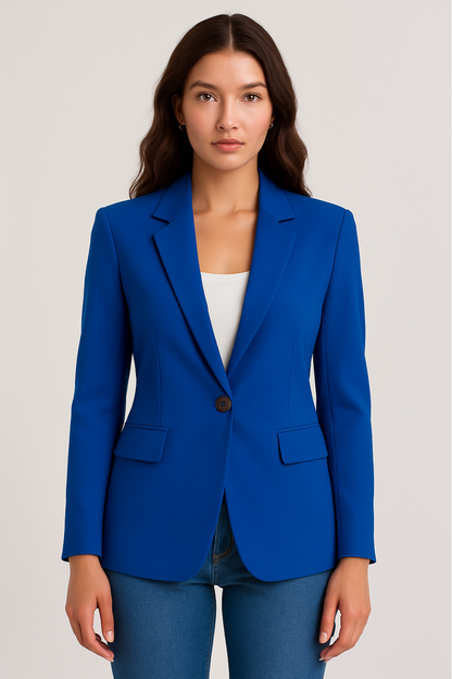 Tailored Blazer Slim Fit Blue Elegant