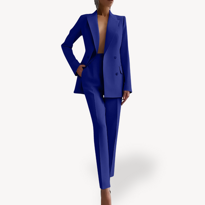 Elegant Women's Pant Suit with Long Blazer Tailored