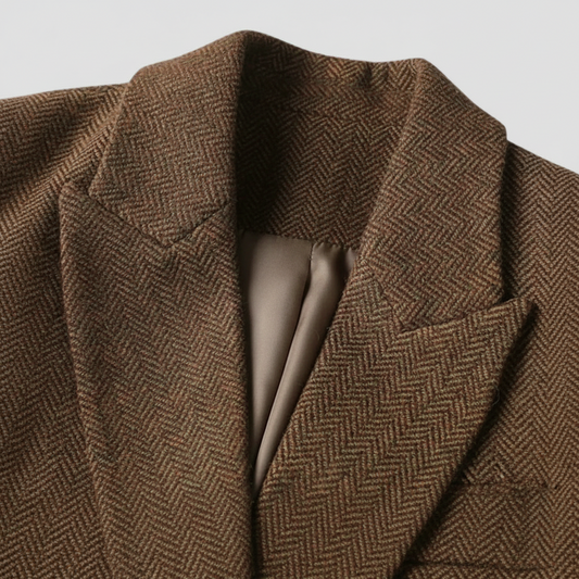 Klassischer Tweed Blazer Mantel Doppelreihig - IdealeKleiden