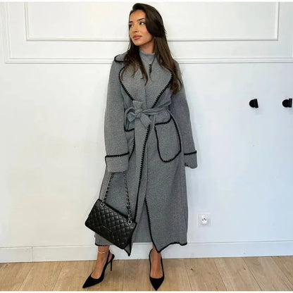 Elegant Women's Coat Lapel Pocket Modern