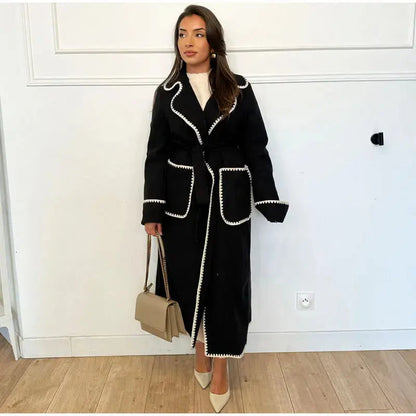 Elegant Women's Coat Lapel Pocket Modern