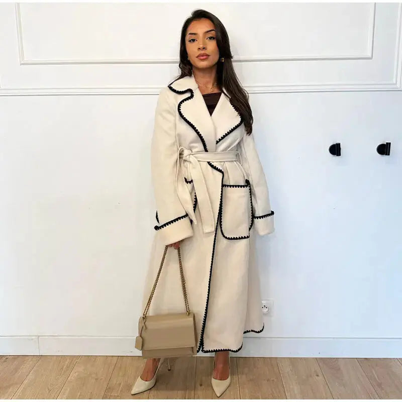 Elegant Women's Coat Lapel Pocket Modern