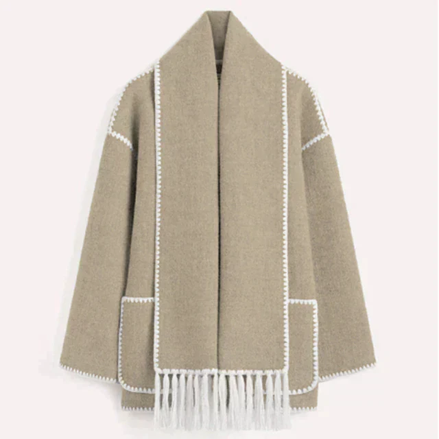 Übergroße Damenjacke mit Schalkragen Elegantes Design