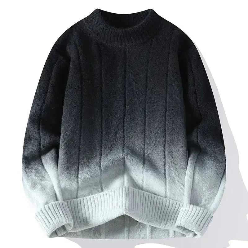 Men's Modern Two-Tone Knitted Sweater