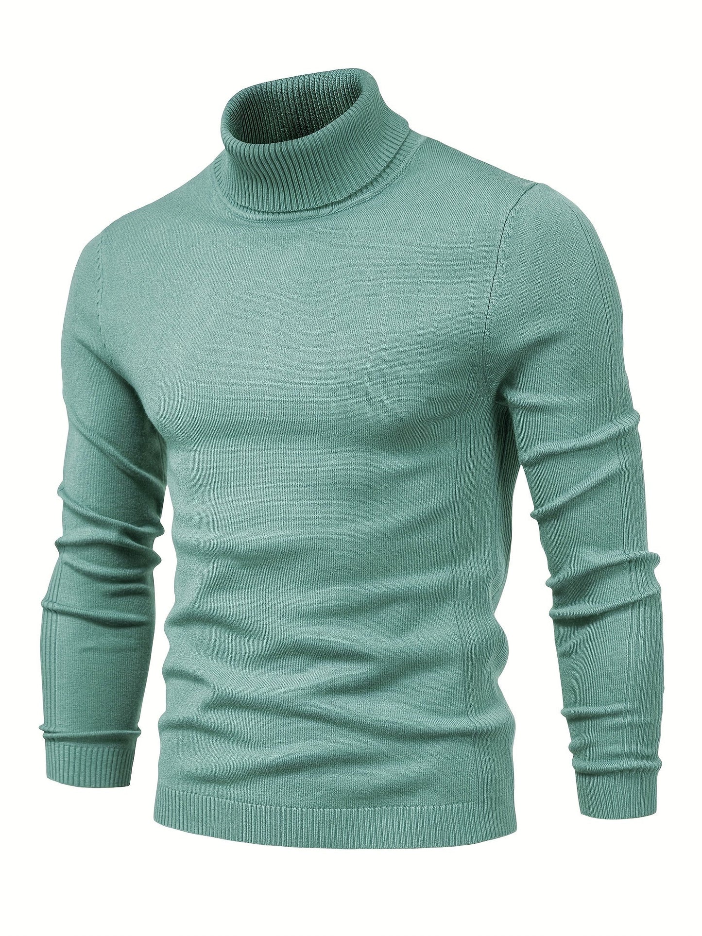 Men's Roll-Neck Sweater Merino Wool Modern Warm