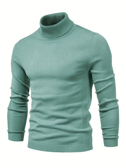 Men's Roll-Neck Sweater Merino Wool Modern Warm